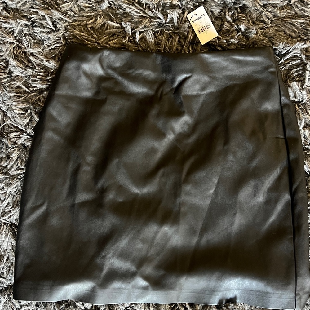 Classic Black Leather Skirt